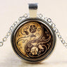 Rose Time Glass pendant Necklace