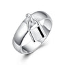 Silver Lock Pendant Finger Rings For Woman