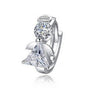 New Stylish Silver Crystal Angel Stud Earrings