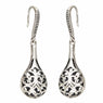 Silver Hollow Flower Bridal Earrings Dangle