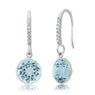 Natural Blue Topaz Dangle Earrings For Women