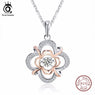 Silver Cute Flower Pendant Necklaces