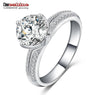 Silver Color Inlay Promise Rings
