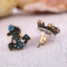 Vintage Anchor Stud Earrings For Women