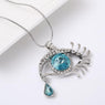 Magic Eye Crystal Tears Sweater Pendants Necklace