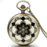 Vintage Pocket Necklace Chain Pendent Flower Quartz Pocket Watch