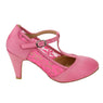 new Women Floral Lace T-Strap sandal