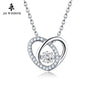 Romantic Heart Pendant Necklace With Dancing Natural Topaz For Women