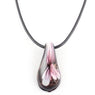 Women Flower Lampwork Water Drop Shape Murano Glass Pendant Necklace