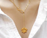 New Trendy Infinity Lotus Lariat Pendant Necklace Women's Fashion Wedding Engagement Necklace Accessory