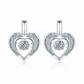 Silver Romantic Heart Earring For Women Valentine's Day