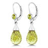 Briolette Lemon Quartz Sterling Silver Drop Earrings