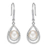 Silver Teardrop Bridal Earrings