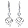 Sterling Silver Hollow Heart Bridal Earrings