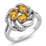 Gem Stone Sterling Silver Flower Blossom Ring