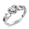 New Stylish Women's Topaz Natural Sky Blue Ring 5 Hearts Nice Wedding Engagement Ring Jewelry