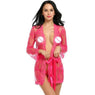 Transparent Floral Lace Robe Women Lingerie size sml