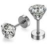 Stainless Steel Crystal Stud Women Earrings