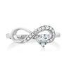 Heart Shape Natural Sky Blue Aquamarine Women's Party Ring