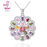 Cubic Zirconia Big Flower Pendant Necklace
