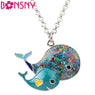 New Maxi Enamel Whale Shape Pendants Necklaces