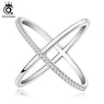 ORSA JEWELS 2017 Newest Design Infinity Ring with 36 Pieces Micro Paved CZ Fashion Women Silver Color Rings Wholesale OR66