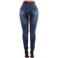 new woman slim skinny fitted ripped jeans - sparklingselections
