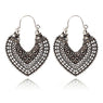 Heart Shape Hollow Bronze Plated Earrings For Women