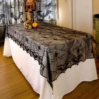 Black Spider Wed Party Decorative Tablecloth - sparklingselections