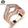 2017 New Rose Gold and Silver color Cubic Zirconia Brand Finger Rings Fashion Jewelry Wedding Rings For Women Love Gift