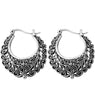 Retro Antique Tibet Silver Color Flower Earrings