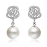 Women Classical Pearl Cubic Zirconia Stylish Earrings