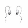 Clear Skull Bone Skeleton Chain Earrings For Women