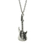 Vintage Silver Tone Charm Guitar Women Necklace