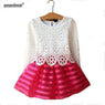 Long Sleeve Striped White Pink Princess Dress for Baby Girl