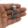 Vintage Silver Tone 1.8"X1.4" Play The Guitar Skull Pendant Necklace