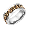 Stainless Steel with Unique Shaped Engagement Ring