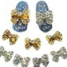 Womens Zircon Alloy Bow 3D Nail Art Tips Stickers 10 PCS