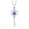 Blue Mystic Topaz Heart Key Pendant For Women