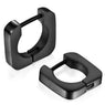 Square Men Stainless Steel Hoop Earrings