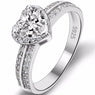 Sterling Silver Heart Bridal Ring