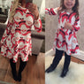 Santa Claus Printed Dress for Girls