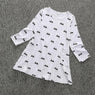Cartoon Mouse Printed Full Sleeve Knee Length Party Dress for Kid Girls