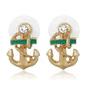 Women's Crystal Rhinestone Anchor Earring Studs