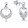 Ladies Silver Heart Stud Earrings