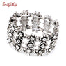 Flowers Charms Black Zinc Plated Bracelets