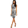 Flower Printed Elegant Sleeveless Pencil Dress for women