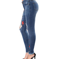 Women casual Skinny Slim Elastic Jeans - sparklingselections