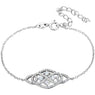 Sterling Silver Art Deco Bridal Bracelet For Wedding
