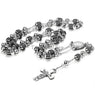 Vintage Black Rosary Jesus Christ Stainless Steel Bead Chain